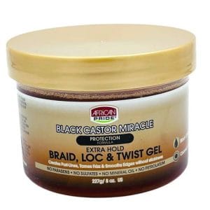 African Pride Black Castor Braid. Loc & Twist Gel 227G